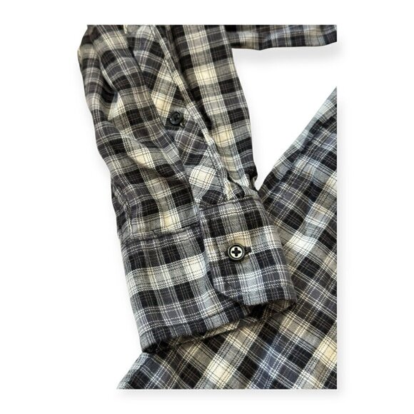Gap cotton plaid button down shirt, size  L, Black, white, gray - Picture 7 of 9